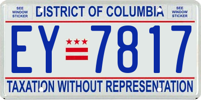 DC license plate EY7817