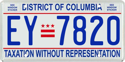 DC license plate EY7820