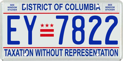 DC license plate EY7822