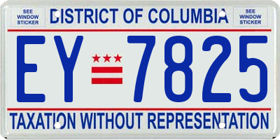 DC license plate EY7825