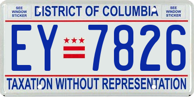 DC license plate EY7826