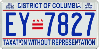 DC license plate EY7827