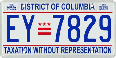 DC license plate EY7829