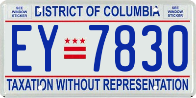 DC license plate EY7830