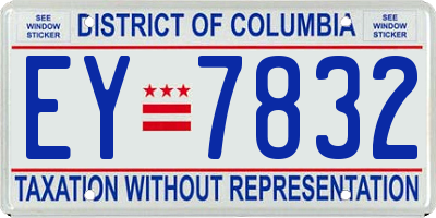 DC license plate EY7832