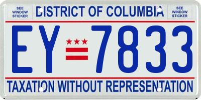 DC license plate EY7833