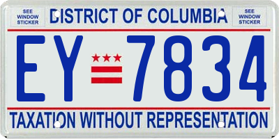 DC license plate EY7834