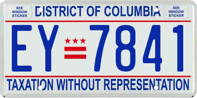 DC license plate EY7841