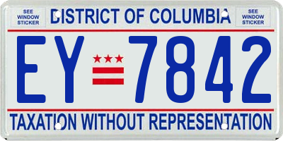 DC license plate EY7842