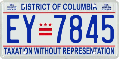 DC license plate EY7845