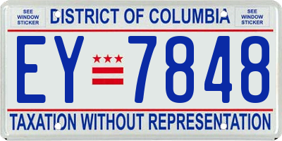 DC license plate EY7848