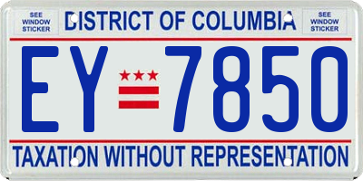 DC license plate EY7850