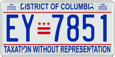 DC license plate EY7851