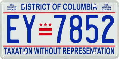 DC license plate EY7852