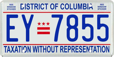 DC license plate EY7855