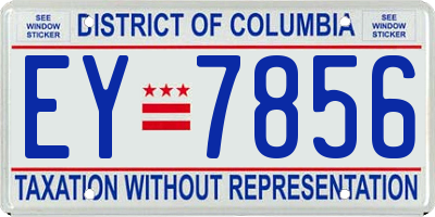 DC license plate EY7856