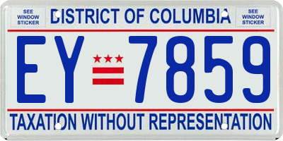 DC license plate EY7859