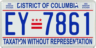 DC license plate EY7861