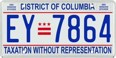 DC license plate EY7864