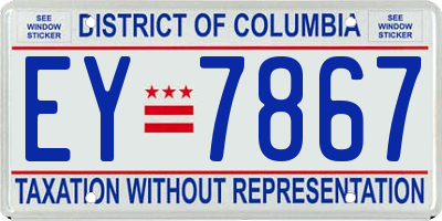 DC license plate EY7867