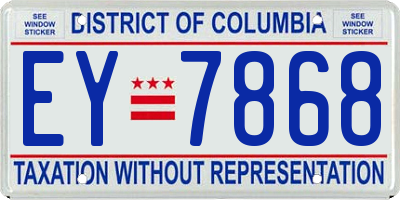 DC license plate EY7868