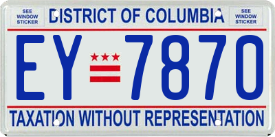 DC license plate EY7870