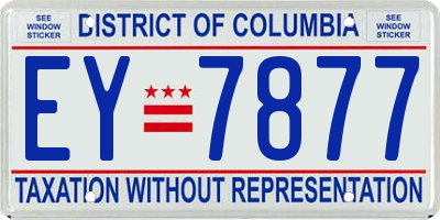 DC license plate EY7877