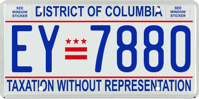 DC license plate EY7880