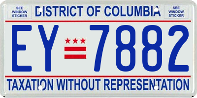 DC license plate EY7882