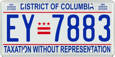 DC license plate EY7883