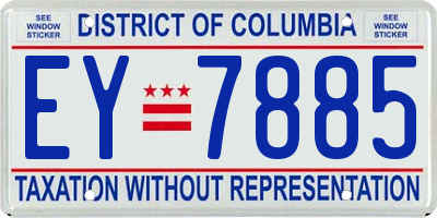 DC license plate EY7885