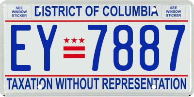 DC license plate EY7887