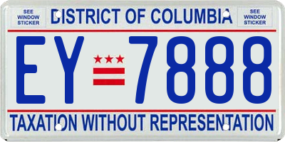 DC license plate EY7888