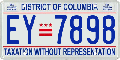 DC license plate EY7898