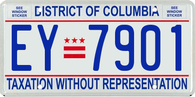 DC license plate EY7901