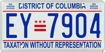 DC license plate EY7904