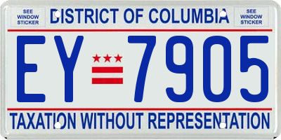 DC license plate EY7905