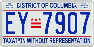 DC license plate EY7907