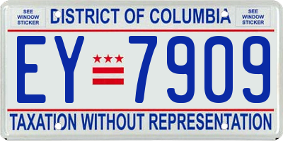 DC license plate EY7909