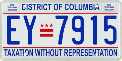 DC license plate EY7915