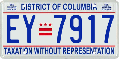 DC license plate EY7917