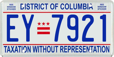 DC license plate EY7921