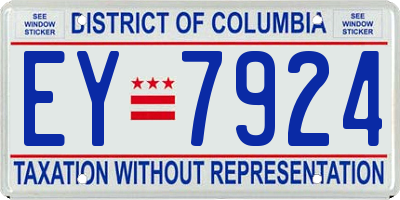 DC license plate EY7924