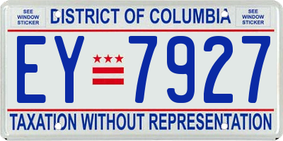 DC license plate EY7927