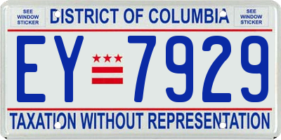 DC license plate EY7929