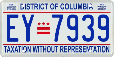 DC license plate EY7939