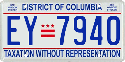 DC license plate EY7940