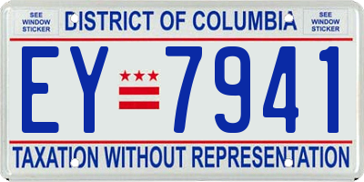 DC license plate EY7941