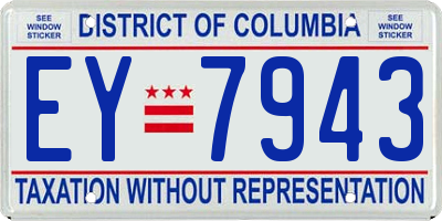 DC license plate EY7943