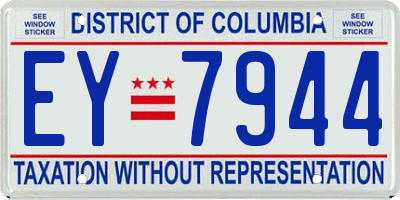 DC license plate EY7944